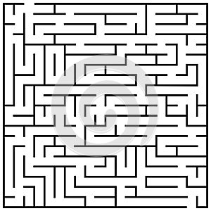 Maze puzzle, labyrinth brain teaser kids game vector illustration photo