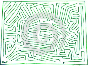 Maze puzzle number twenty, hand drawn, medium difficulty