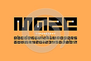 Maze puzzle style font design