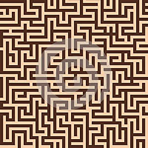 Maze Seamless Pattern. Labyrinth Abstract Background. Illustration Finding a Way Out