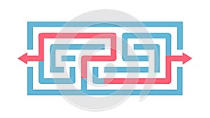 Maze Solution Path Vector Icon, vector design Generative AI