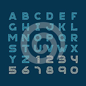 Maze tech letters linear style font.