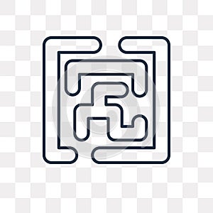 Maze vector icon isolated on transparent background, linear Maze