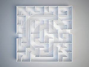 Maze on white background. Search and decision making concept