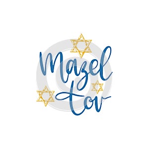 Mazel Tov, hand lettering, Star of David sketch