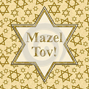Mazel Tov message in an outline of Star of David