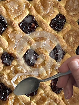 Mazurek (low sweet cake associated with Easter) baked