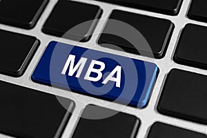 MBA or The Master of Business Administration button on keyboard