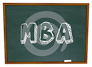 MBA Masters Business Administration College Degree Chalk Board