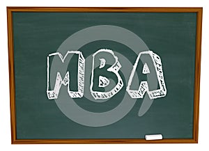 MBA Masters Business Administration College Degree Chalk Board photo
