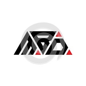 MBD triangle letter logo design with triangle shape. MBD triangle logo design monogram. MBD triangle vector logo template with red