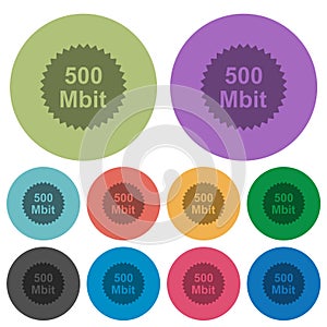 500 mbit guarantee sticker color darker flat icons