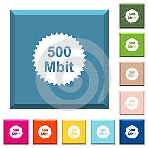 500 mbit guarantee sticker white icons on edged square buttons