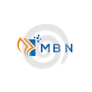 MBN credit repair accounting logo design on WHITE background. MBN creative initials Growth graph letter logo concept. MBN business