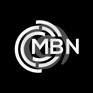 MBN letter logo design. MBN monogram initials letter logo concept. MBN letter design in black background