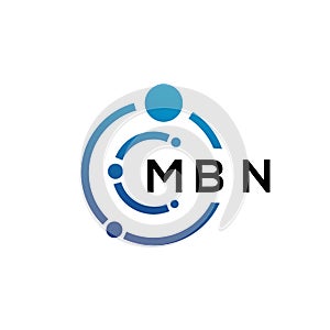 MBN letter technology logo design on white background. MBN creative initials letter IT logo concept. MBN letter design
