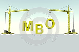 MBO building concept crane white background