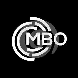 MBO letter logo design. MBO monogram initials letter logo concept. MBO letter design in black background photo