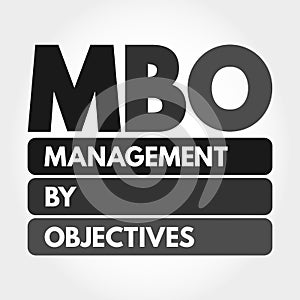 MBO - Management By Objectives acronym photo