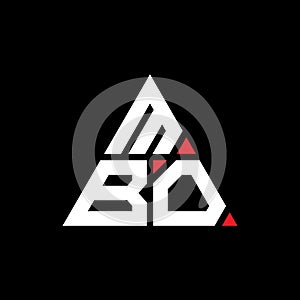 MBO triangle letter logo design with triangle shape. MBO triangle logo design monogram. MBO triangle vector logo template with red photo