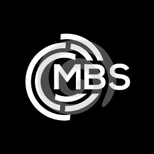 MBS letter logo design. MBS monogram initials letter logo concept. MBS letter design in black background