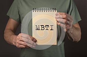 MBTI word acronym. Personality typology. Psychology test