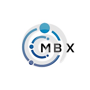 MBX letter technology logo design on white background. MBX creative initials letter IT logo concept. MBX letter design