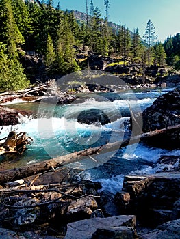 Mc Donald Creek as it winds along beside Going-to-the-Sun Road photo