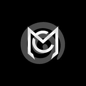 MC M C CM logo logotype icon elegant luxury design , badge logo with monogram line linear outline icon suitable for business brand