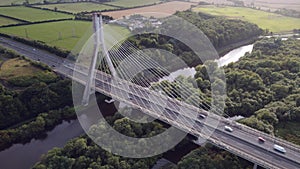 McAleese Boyne Valley Bridge Cable-stayed in the Republic of Ireland over green fields