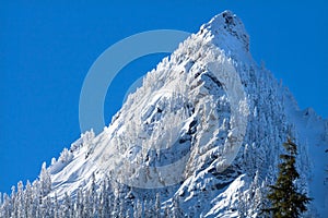McClellan Butte Snow Mountain Peak, Snoqualme Pass Washington