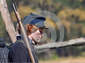 American Civil War Reenactor in Union Uniform