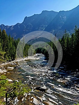 McDonald Creek Cutting Through the Mountains