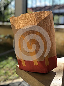 A McDonalds take away paper bag photo