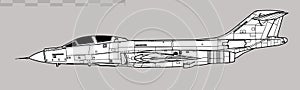 McDonnell F-101B Voodoo. Vector drawing of supersonic interceptor.