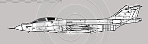 McDonnell F-101B Voodoo. Vector drawing of supersonic interceptor. photo