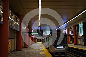 McGill metro station in downtown Montreal completely deserted