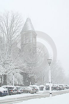 McGraw Hall in a Cornell Winter Blizzard