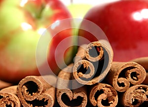 Mcintosh apples and cinnamon photo