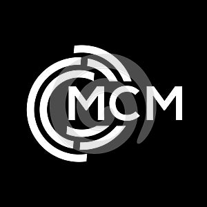 MCM letter logo design. MCM monogram initials letter logo concept. MCM letter design in black background