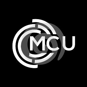 MCU letter logo design. MCU monogram initials letter logo concept. MCU letter design in black background