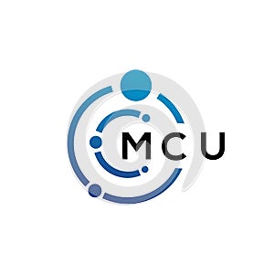 MCU letter technology logo design on white background. MCU creative initials letter IT logo concept. MCU letter design