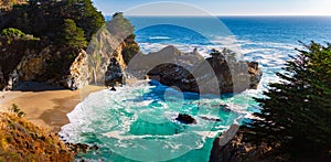 McWay Falls at big sur coast california, usa