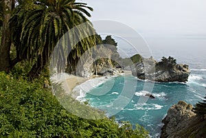 McWay Falls - Famous waterfall on Californian coast near Big Sur