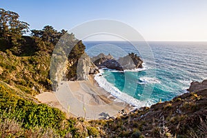 Mcway falls - Pacific coast highway in Big Sur, California, USA in the afternoon