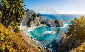 McWay Falls at sunset, Big Sur, California, USA