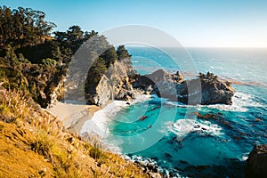 McWay Falls at sunset, Big Sur, California, USA