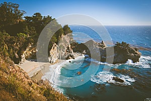 McWay Falls at sunset, Big Sur, California, USA