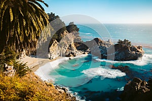 McWay Falls at sunset, Big Sur, California, USA