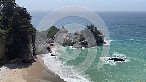 McWay waterfall and the bay in the Julia Pfeiffer Burns State Park, California